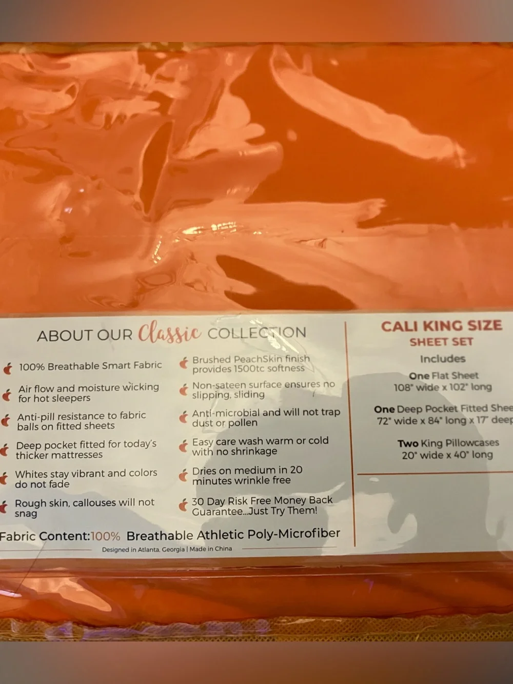 Classic 1500 Thread Count Orange Bed Sheets